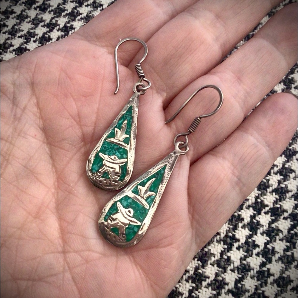 Sterling Silver Navajo Turquoise earrings!
